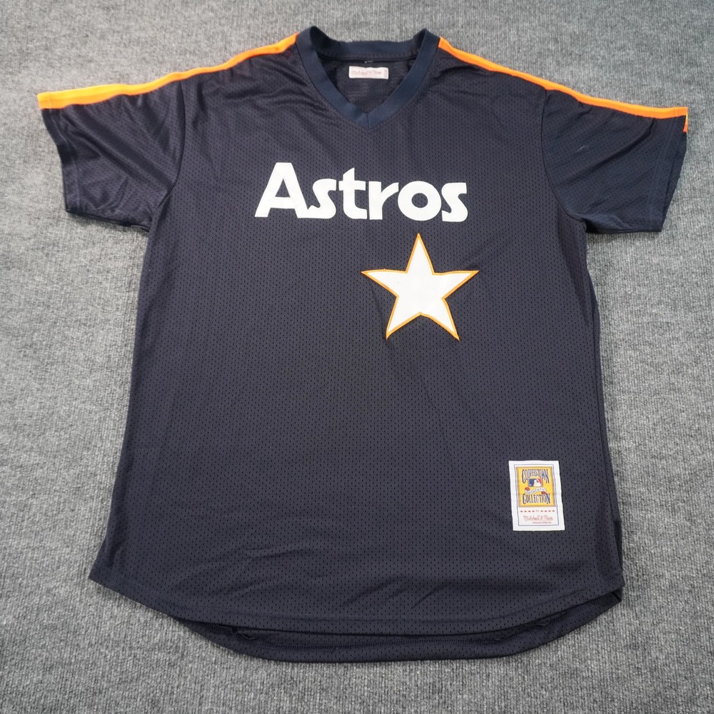Mitchell & Ness Houston Astros Jersey Mens XXXL Navy Blue Mesh Cooperstown Star